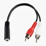 3.5mm female stereo jack to 2 male RCA plugs cable, Length: 38cm - Image 2