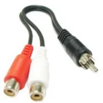 2 RCA AV Female To 1 RCA Male Y Splitter Video Cable Adapter, Length: 26.5cm - Image 2