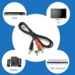 Good Quality Jack 3.5mm Stereo to RCA Male Audio Cable, Length: 5m - Image 5