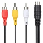 4 Pin S-Video to 3 RCA AV TV Male Cable Converter Adapter, Length: 1.5M(Black) - Image 2