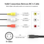 4 Pin S-Video to 3 RCA AV TV Male Cable Converter Adapter, Length: 1.5M(Black) - Image 4