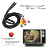 4 Pin S-Video to 3 RCA AV TV Male Cable Converter Adapter, Length: 1.5M(Black) - Image 6