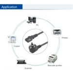 Computer PC Power Cord 3 Pin Cable, Length: 1.8m, AU Plug(Black) - Image 6