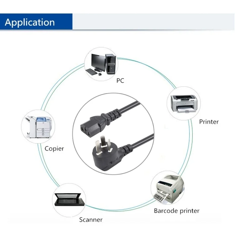 S-PC-0983_5.webp Computer PC Power Cord 3 Pin Cable, Length: 1.8m, AU Plug(Black) - Image 6