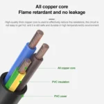 1.5m 3 Prong Style EU Notebook Power Cord - Image 4