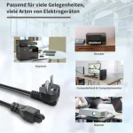 1.8m 3 Prong Style EU Notebook Power Cord - Image 7