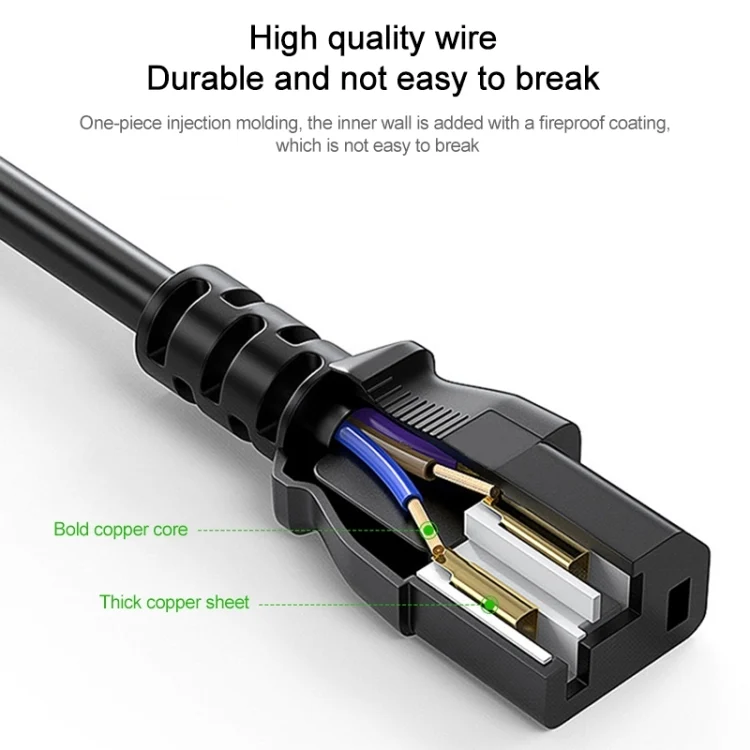 S-PC-0998_6.webp EU Plug Computer PC Power Cord 3 Pin Cable, Length: 1.8m - Image 7