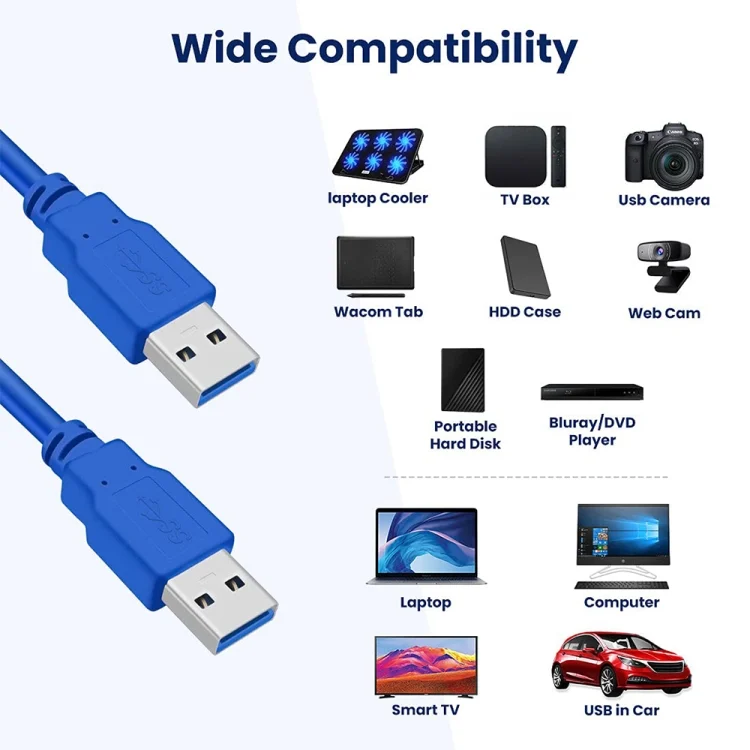 S-PC-10022_3.webp USB 3.0 A Male to A Male AM-AM Extension Cable, Length: 1.8m - Image 4