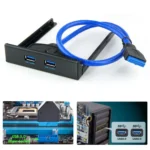 USB 3.0 Front Panel Floppy Disk Bay 20 Pin 2 Ports HUB Bracket Cable(Black) - Image 3