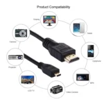 1.5m Micro HDMI to HDMI 19 Pin Cable, 1.4 Version, Support 3D - Image 5
