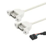 9 Pin Internal Header to 2x USB 2.0 AF Mount Pannel Cable, Length: 30cm - Image 2