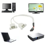 9 Pin Internal Header to 2x USB 2.0 AF Mount Pannel Cable, Length: 30cm - Image 4