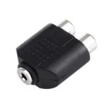 3.5mm Female to 2 RCA Female Adapter(Black) - Image 3