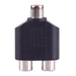 RCA Female to 2 RCA Female Adapter(Black) - Image 2