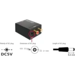Digital Optical Coaxial Toslink to Analog RCA Audio Converter(Black) - Image 6