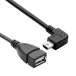 90 Degree Mini USB Male to USB 2.0 AF Adapter Cable with OTG Function, Length: 13cm(Black) - Image 2