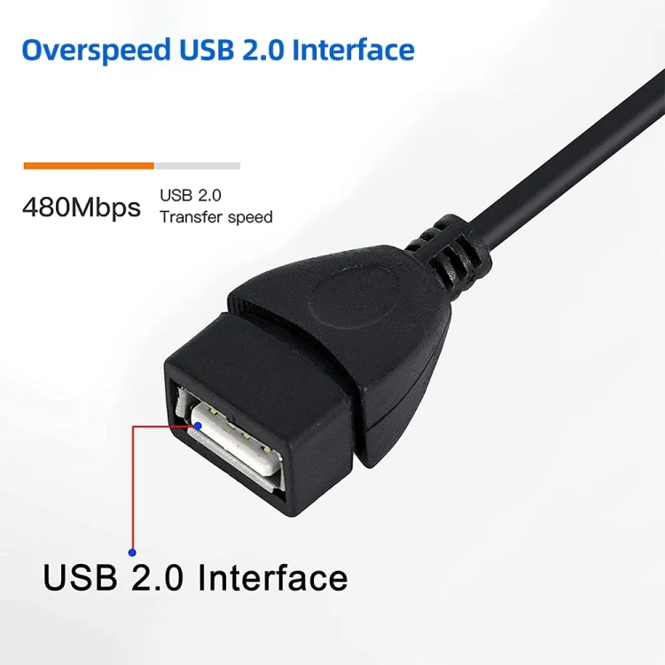 S-PC-1328_2.webp 90 Degree Mini USB Male to USB 2.0 AF Adapter Cable with OTG Function, Length: 13cm(Black) - Image 3