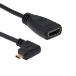17cm 90 Degree Micro HDMI Right-toward Male to HDMI Female Cable Adapter(Black) - Image 2