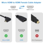 17cm 90 Degree Micro HDMI Right-toward Male to HDMI Female Cable Adapter(Black) - Image 4