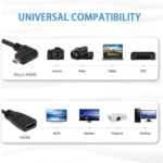 17cm 90 Degree Micro HDMI Right-toward Male to HDMI Female Cable Adapter(Black) - Image 5