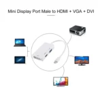 3 in 1 Mini DisplayPort Male to HDMI + VGA + DVI Female Adapter Converter for Mac Book Pro Air, Cable Length: 18cm - Image 4