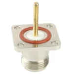 Coaxial RF N Female Adapter with Square Plate(Silver) - Image 4