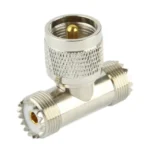 UHF Male to 2 x UHF Female Adapter(Silver) - Image 2