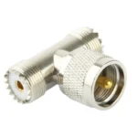 UHF Male to 2 x UHF Female Adapter(Silver) - Image 3