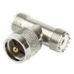 UHF Male to 2 x UHF Female Adapter(Silver) - Image 4
