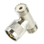 UHF Male to 2 x UHF Female Adapter(Silver) - Image 6