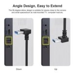 USB 3.0 Down Angle 90 degree  Extension Cable Male to Female Adapter Cord, Length: 15cm - Image 4