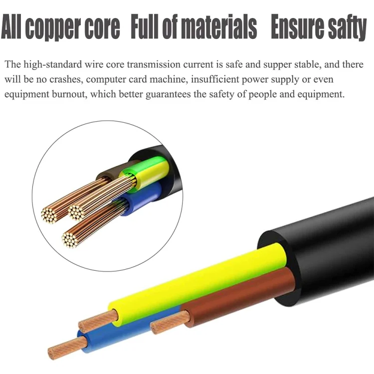 S-PC-2904_2.webp High Quality 3 Prong Style US Notebook AC Power Cord, Length: 1.8m - Image 3