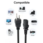 High Quality 3 Prong Style US Notebook AC Power Cord, Length: 1.8m - Image 5