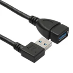 USB 3.0 Right Angle 90 Degree Extension Cable Male to Female Adapter Cord, Length: 18cm - Image 2