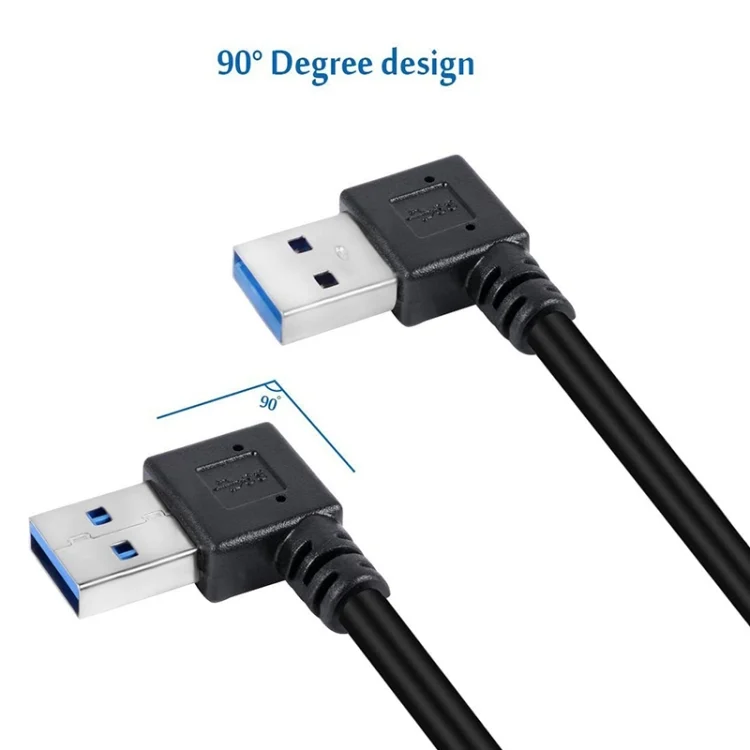 S-PC-3210_2.webp USB 3.0 Right Angle 90 Degree Extension Cable Male to Female Adapter Cord, Length: 18cm - Image 3