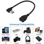 USB 3.0 Right Angle 90 Degree Extension Cable Male to Female Adapter Cord, Length: 18cm - Image 4