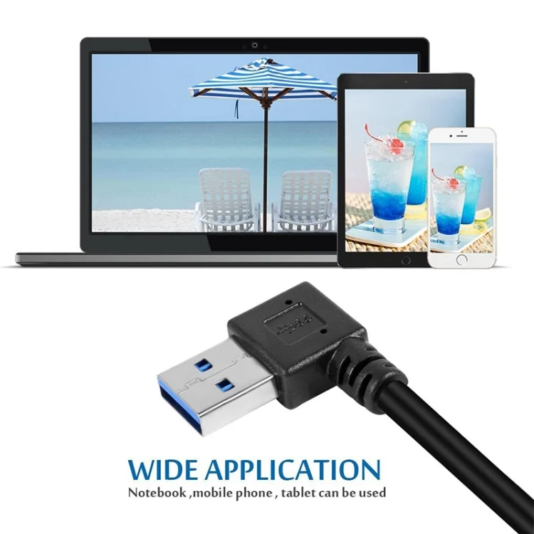 S-PC-3210_4.webp USB 3.0 Right Angle 90 Degree Extension Cable Male to Female Adapter Cord, Length: 18cm - Image 5