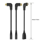 16cm Gold Plated Mini HDMI Male to HDMI 19 Pin Female Cable, 90 Degree Right Angle - Image 3