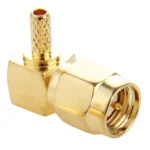 10 PCS Gold Plated Crimp SMA Male Plug 90 Degree Right Angle RF Connector Adapter for RG174 / RG316 / RG179 Cable - Image 3