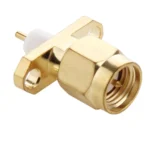 10 PCS Gold Plated SMA Male 2 Holes Panel Mount Short Dielectric Solder Connector Adapter - Image 2