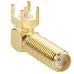 10 PCS Gold Plated SMA Female Right Angle 90 Degrees Panel PCB Mount 4.0mm Square Connector Adapter - Image 2
