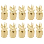 10 PCS Gold Plated SMA Male Jack Socket PCB Edge Mount Solder 0.62 inch RF Connector Adapter - Image 4