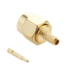 10 PCS Gold Plated Crimp SMA Male Plug Pin RF Connector Adapter for RG174 / RG316 / RG188 / RG179 Cable - Image 2