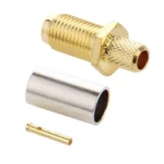 10 PCS Gold Plated SMA Female Crimp RF Connector Adapter for RG58 / RG400 / RG142 / LMR195 Cable - Image 2