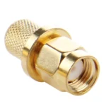 10 PCS Gold Plated SMA Male Plug Crimp RF Connector Adapter for RG58 / RG142 / LMR195 Cable - Image 3