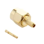 10 PCS Gold Plated Crimp RP-SMA Male Plug Pin RF Connector Adapter - Image 2