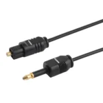 TOSLink Male to 3.5mm Male Digital Optical Audio Cable, Length: 0.8m, OD: 2.2mm(Black) - Image 2