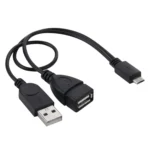 Micro USB to USB 2.0 Male & USB 2.0 Female Host OTG Converter Adapter Cable, Length: About 30cm