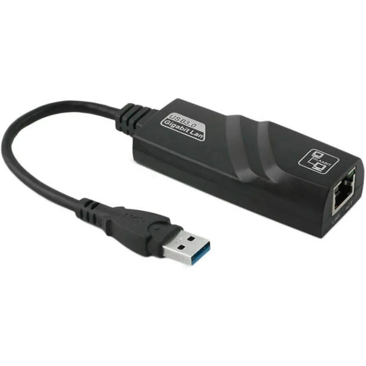 S-PC-5004.webp USB 3.0 10 / 100 / 1000Mbps Ethernet Adapter for Laptops, Plug and play(Black) - Image 1