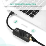 USB 3.0 10 / 100 / 1000Mbps Ethernet Adapter for Laptops, Plug and play(Black) - Image 4